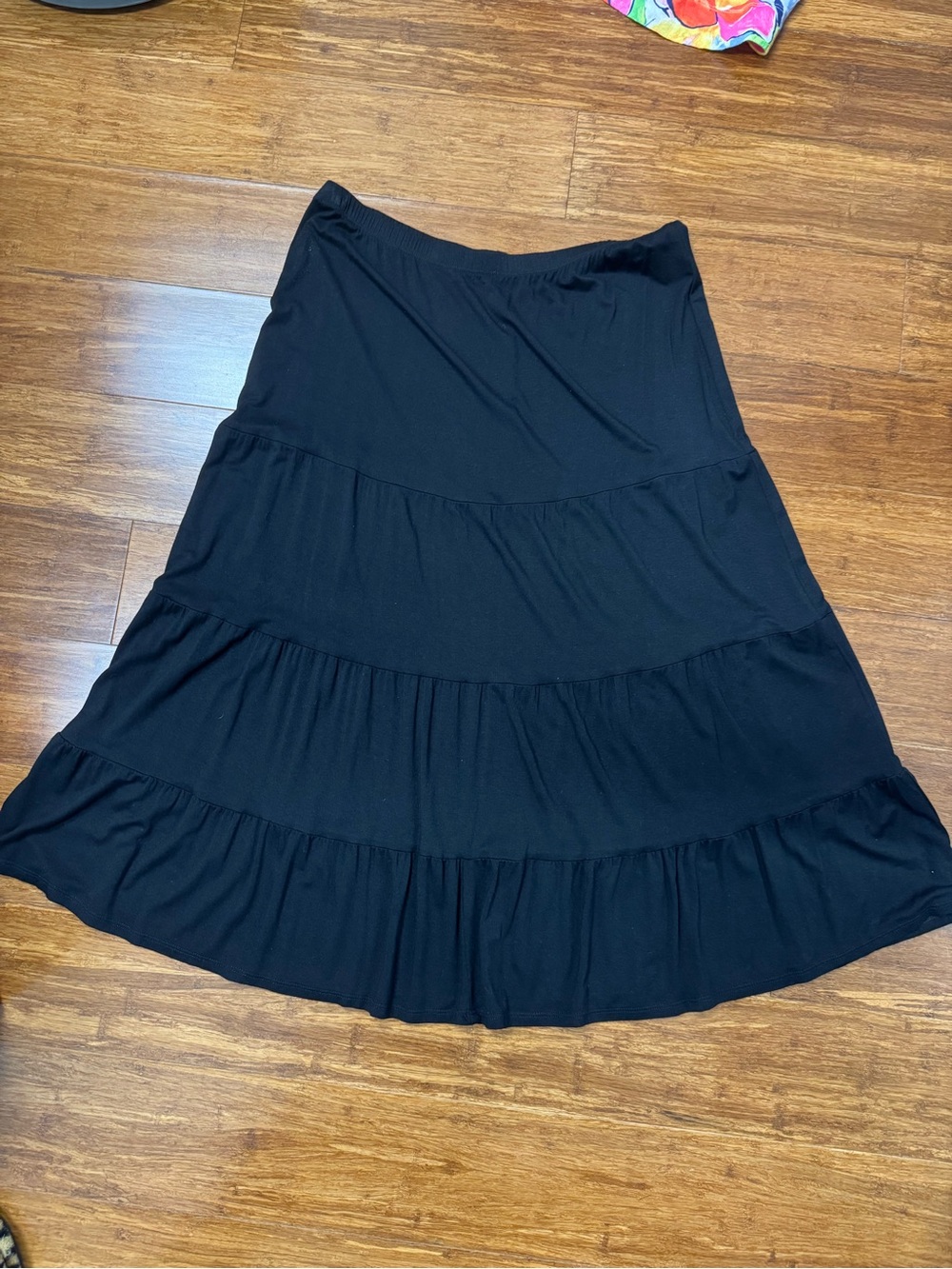 Karen Kane Black Tiered A-Line Maxi Skirt